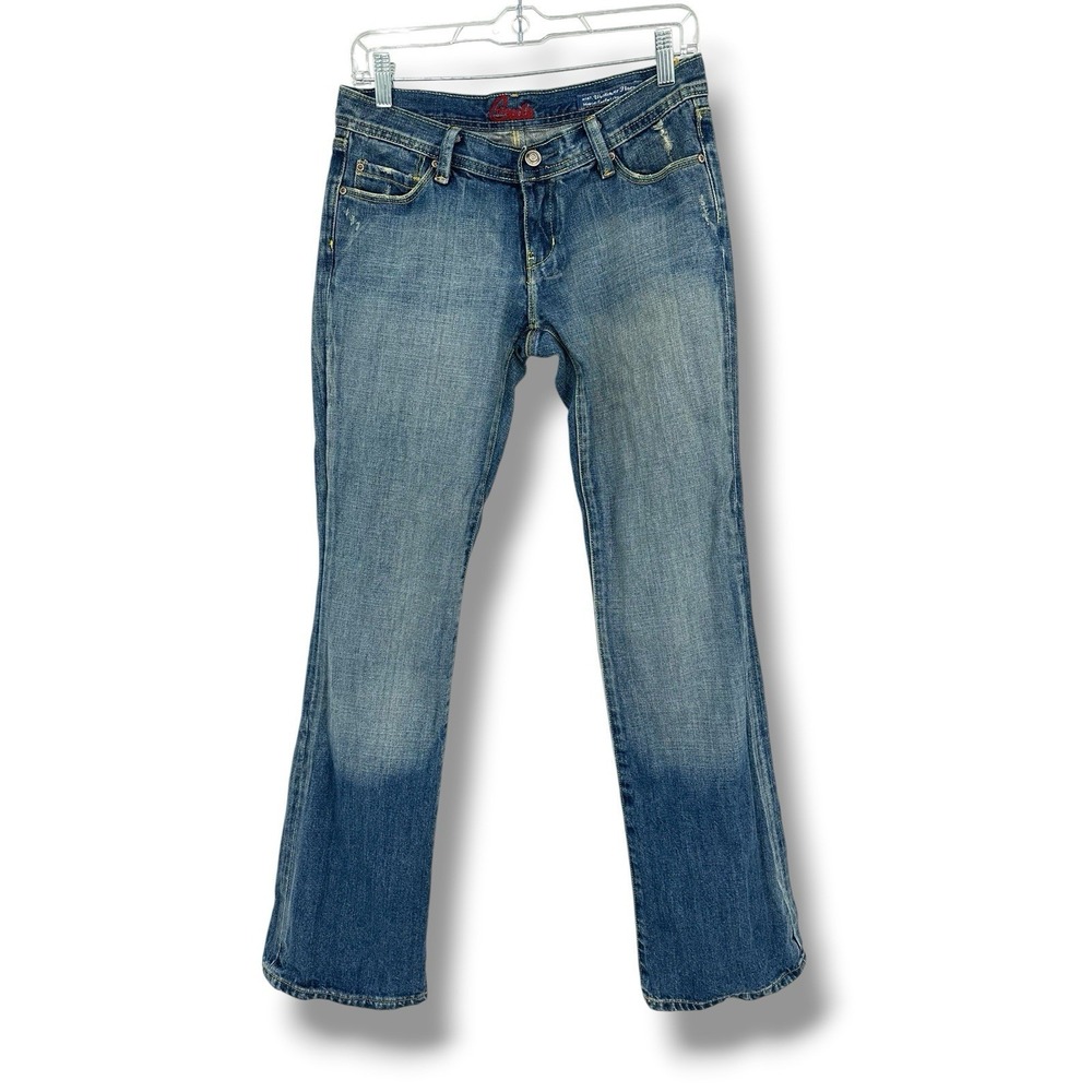 VTG Y2K Blue Cult Women's Bootcut Jeans 27 Mid Rise Distressed Boho Denim USA